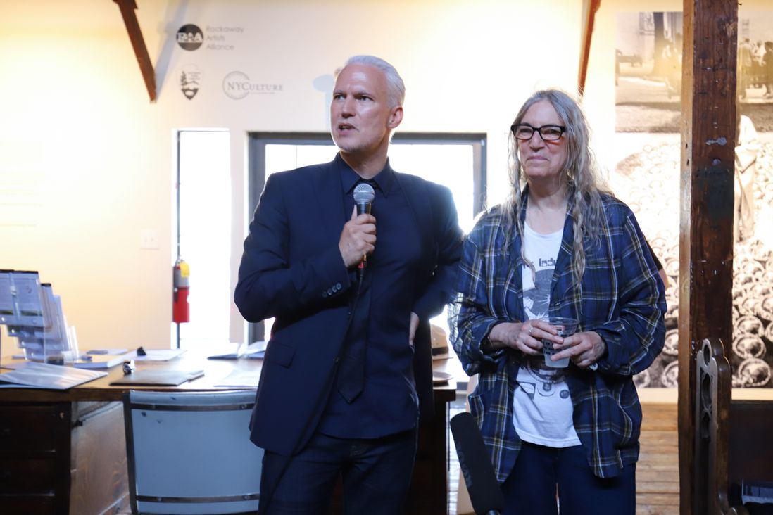Klaus Biesenbach and Patti Smith at the press preview<br/>